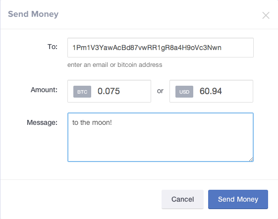 bitcoin send amount example