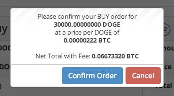 doge purchase confirmation