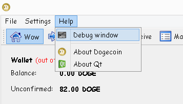help > debug window