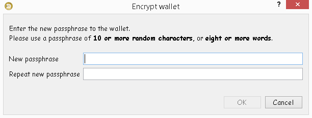 wallet password creation